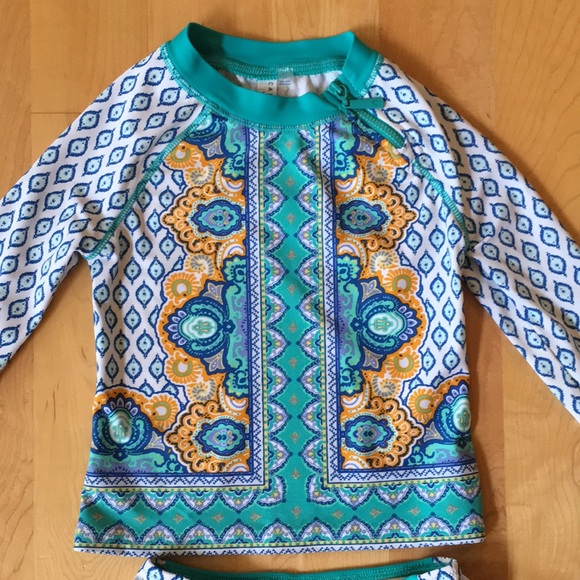 CABANA LIFE | Jewel Scarf 2-Piece Girls Rashguard Swimsuit - Picture 5 of 16